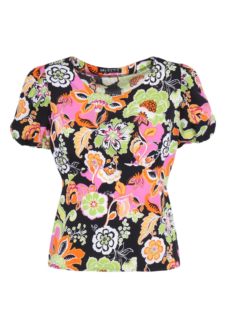 Bluza cu maneca scurta si imprimeu floral