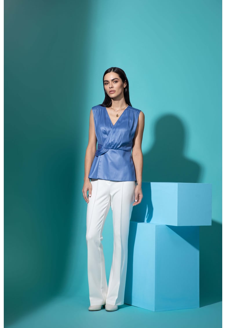 Bluza cu decolteu cache-coeur si drapaje