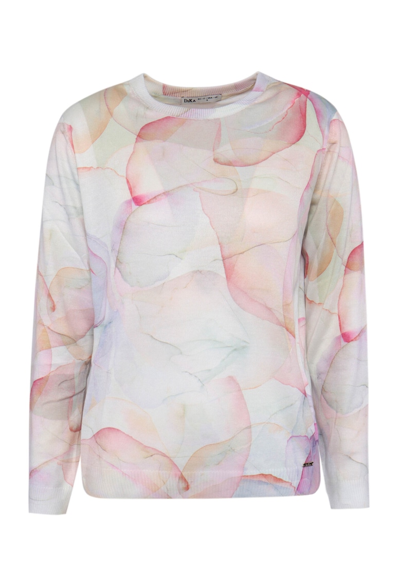 Pulover tricotat fin cu model abstract - Multicolor
