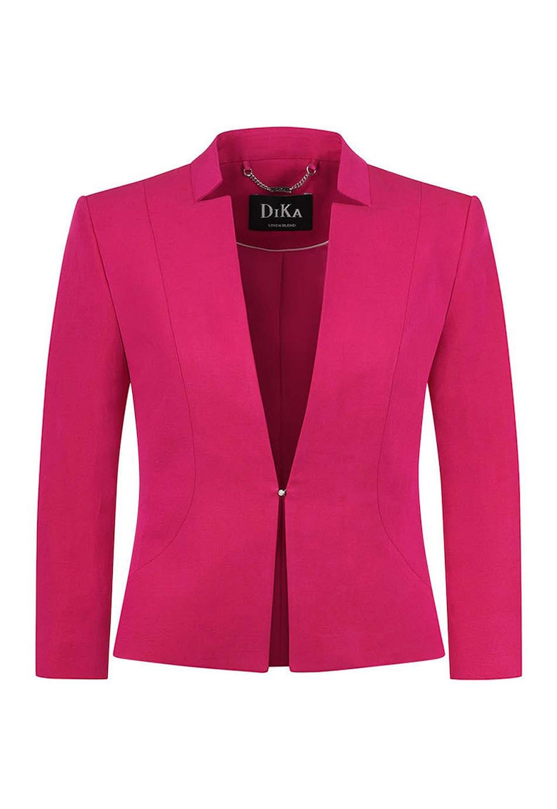 Blazer cambrat din amestec de in - Fucsia