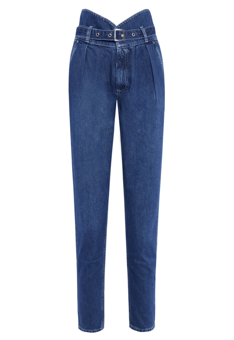 Blugi Mom Fit cu talie inalta