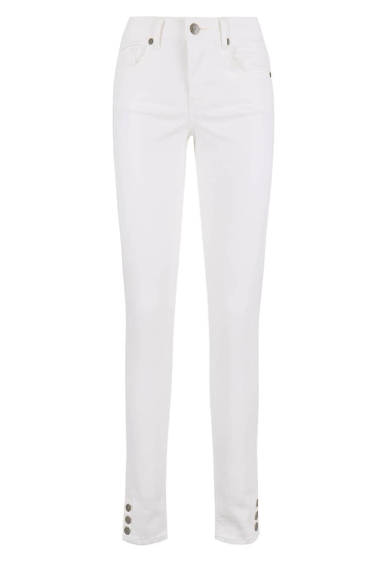 Blugi skinny fit cu nasturi decorativi
