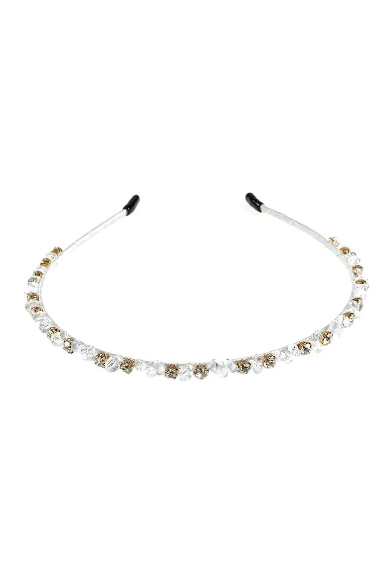 Bentita alba cu piere acrilice