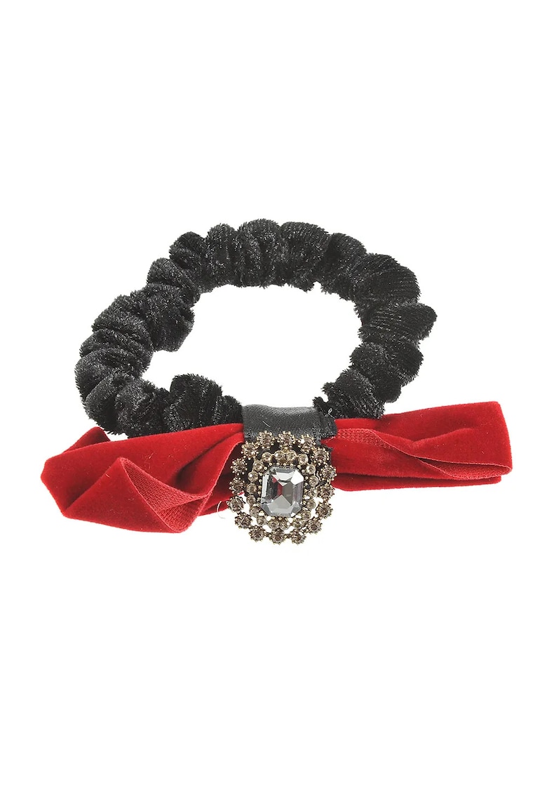 Elastic de par negru cu funda si accesoriu aplicat