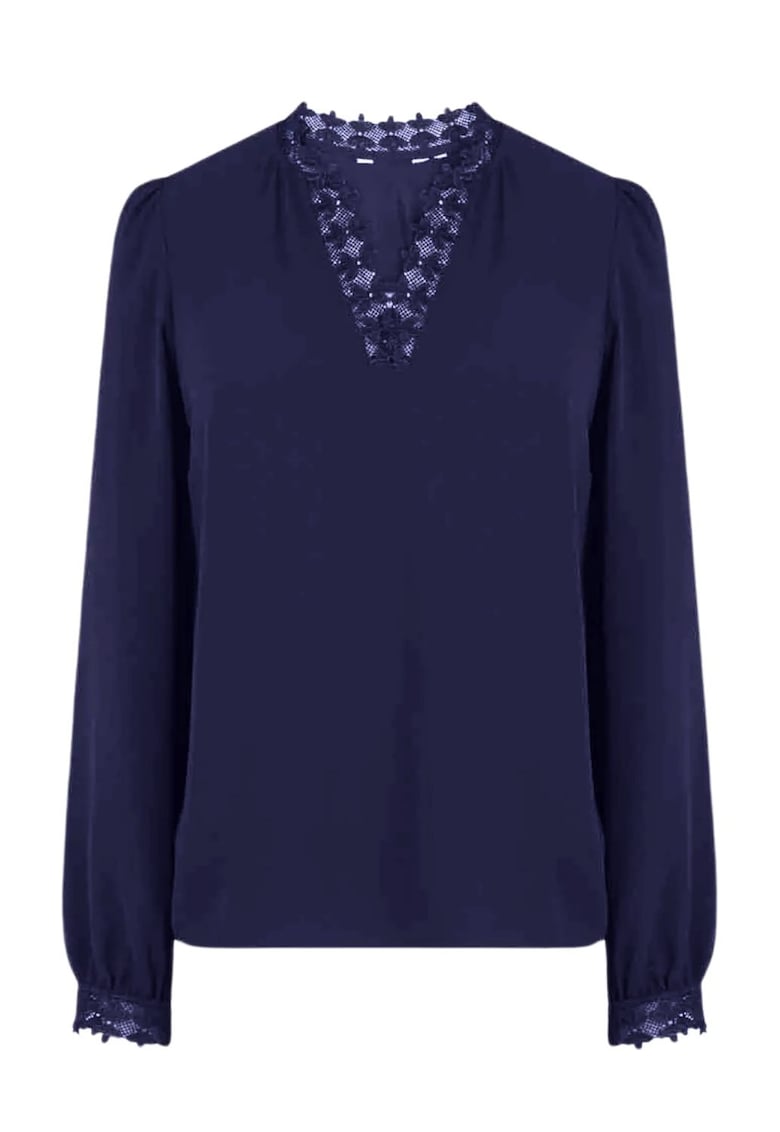 Bluza dama - Eleganta - Poliester/Viscoza/Elastan - Bleumarin - Bluza dama - Eleganta - Poliester/Viscoza/Elastan - Bleumarin -