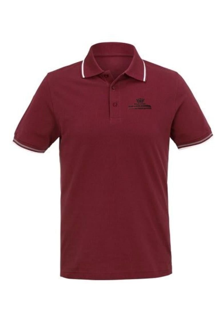 Tricou polo barbatesc Jean Louis Scherrer - bumbac - burgundia - broderie - fara model - Tricou polo barbatesc Jean Louis Scherrer - bumbac - burgundia - broderie - fara model -