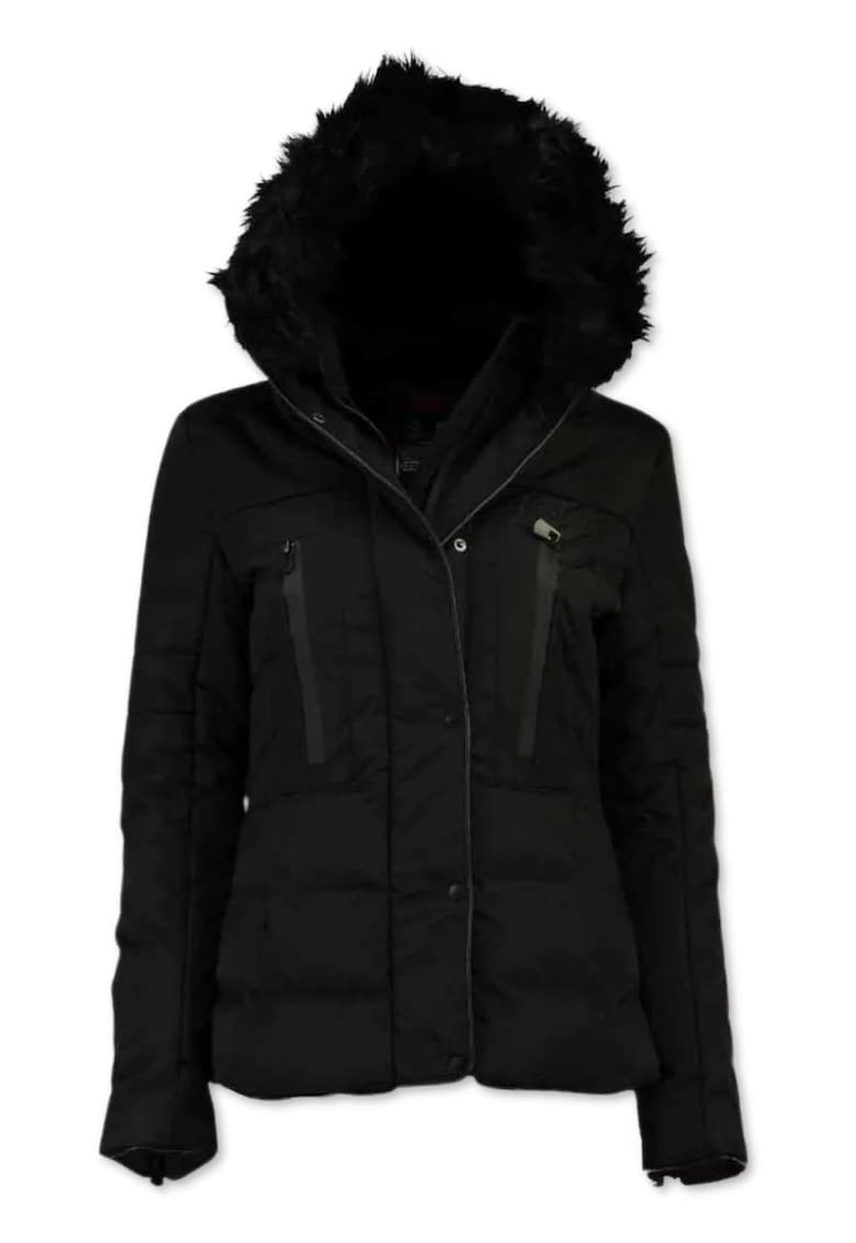 Jacheta matlasata neagra - poliester - pentru femei - stil de viata - activitati in aer liber -