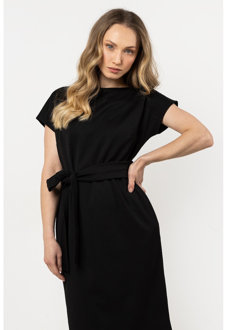 Rochie midi poliester/elastan - negru