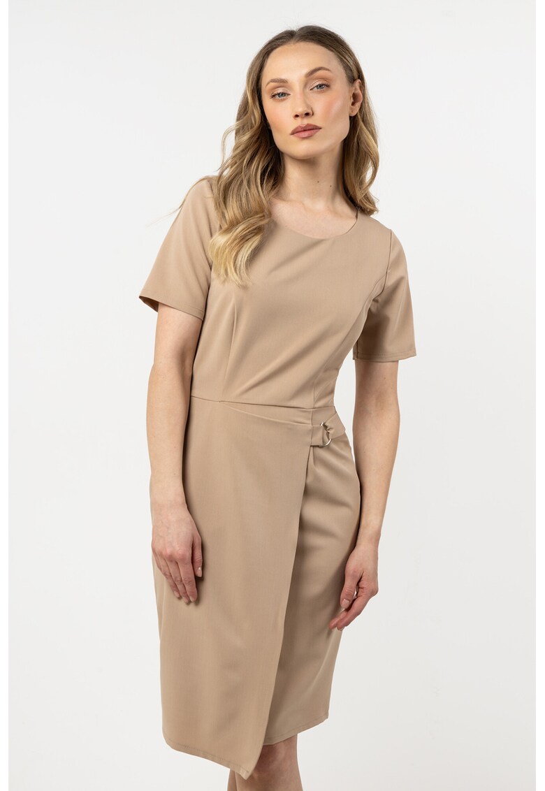 Rochie mini creion bej - poliester-elastan