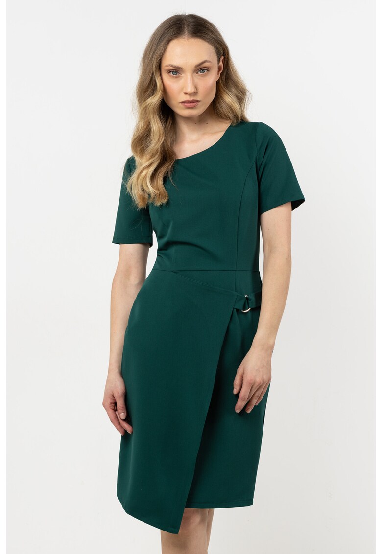 Rochie mini creion verde sticla - poliester-elastan