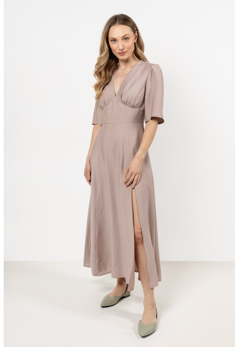 Rochie midi raion/nailon - bej
