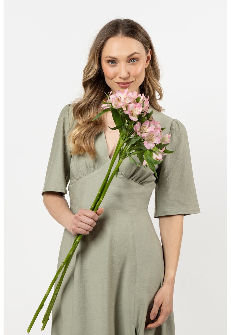 Rochie midi raion - verde