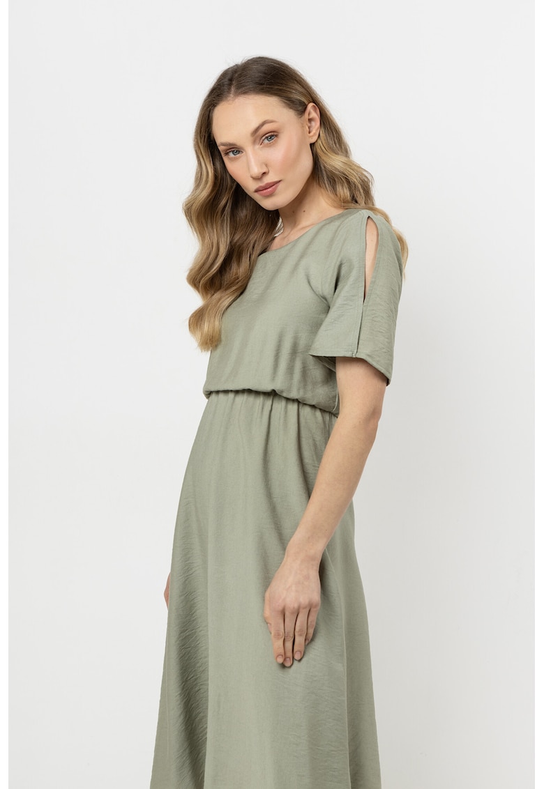 Rochie midi verde - raion/nailon