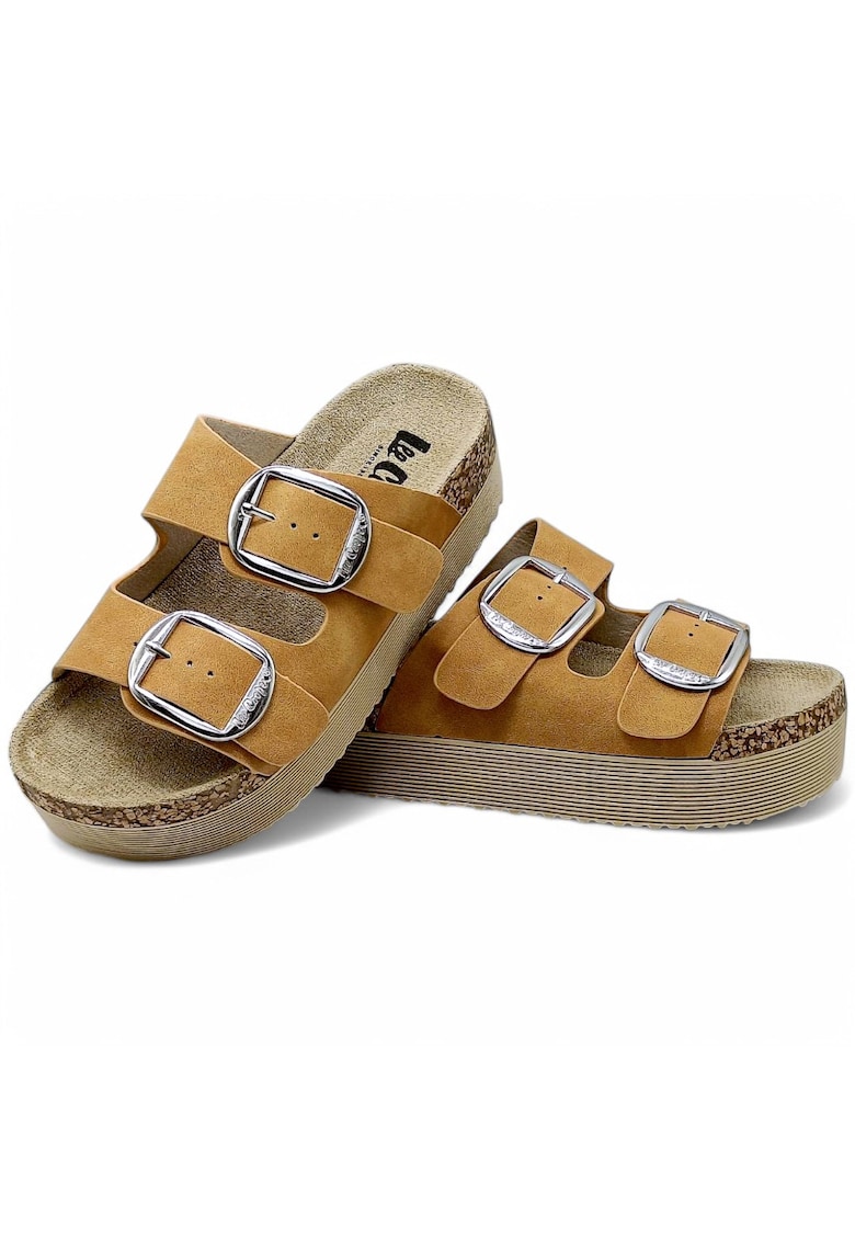 Papuci pentru femei - LeeCooper - piele naturala - bej - 38 - tehnologie Antistress