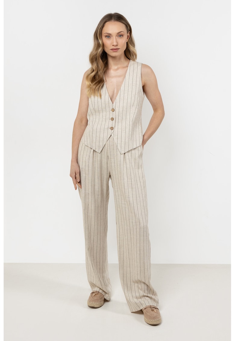 Pantaloni dama - in - culoare mocca