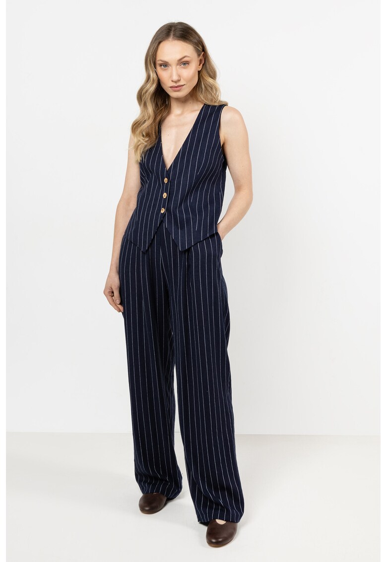 Pantaloni dama - bleumarin - in