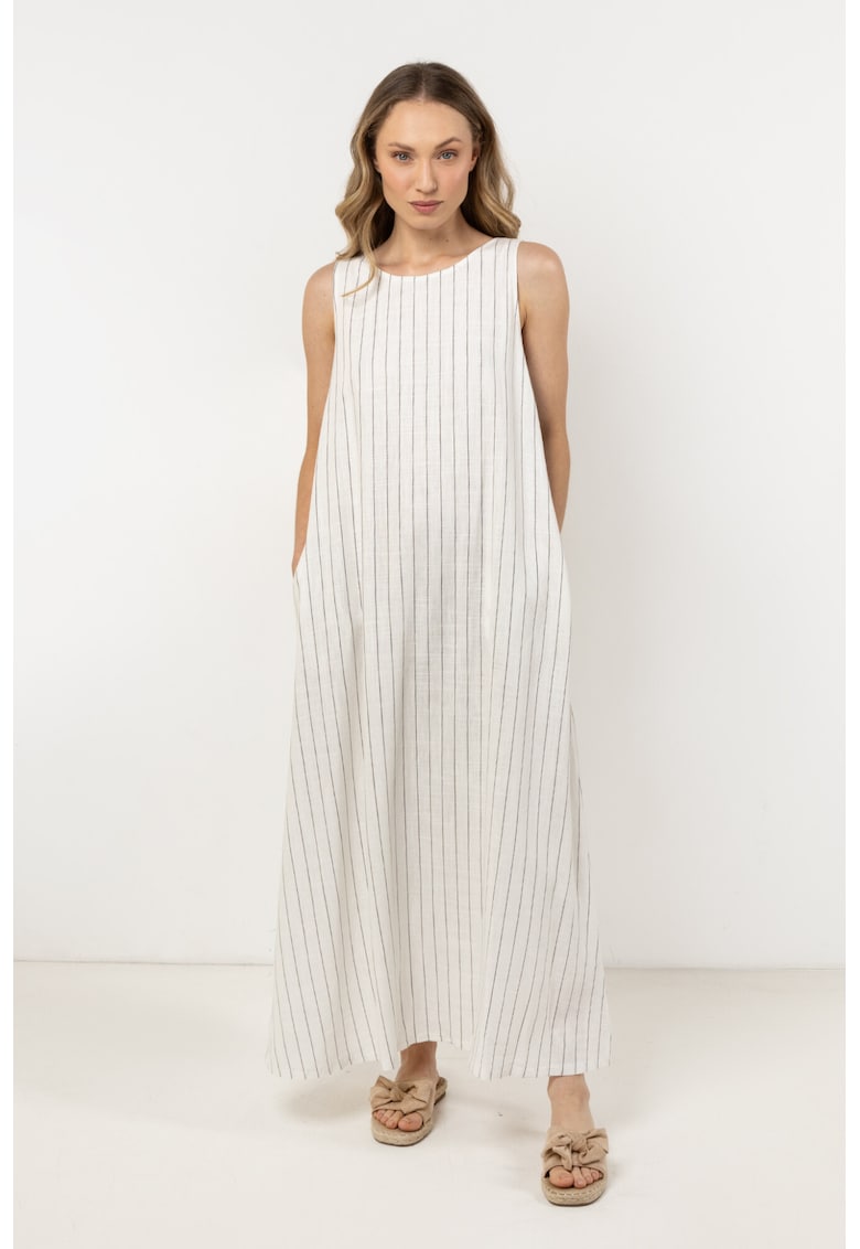 Rochie dama maxi in/viscoza - crem