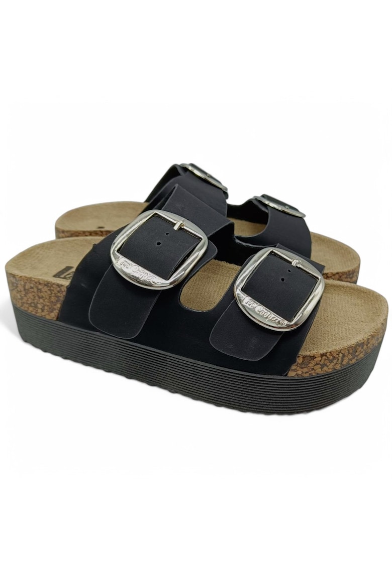 Papuci pentru femei - LeeCooper - piele naturala - negru - 39 - tehnologie Antistress