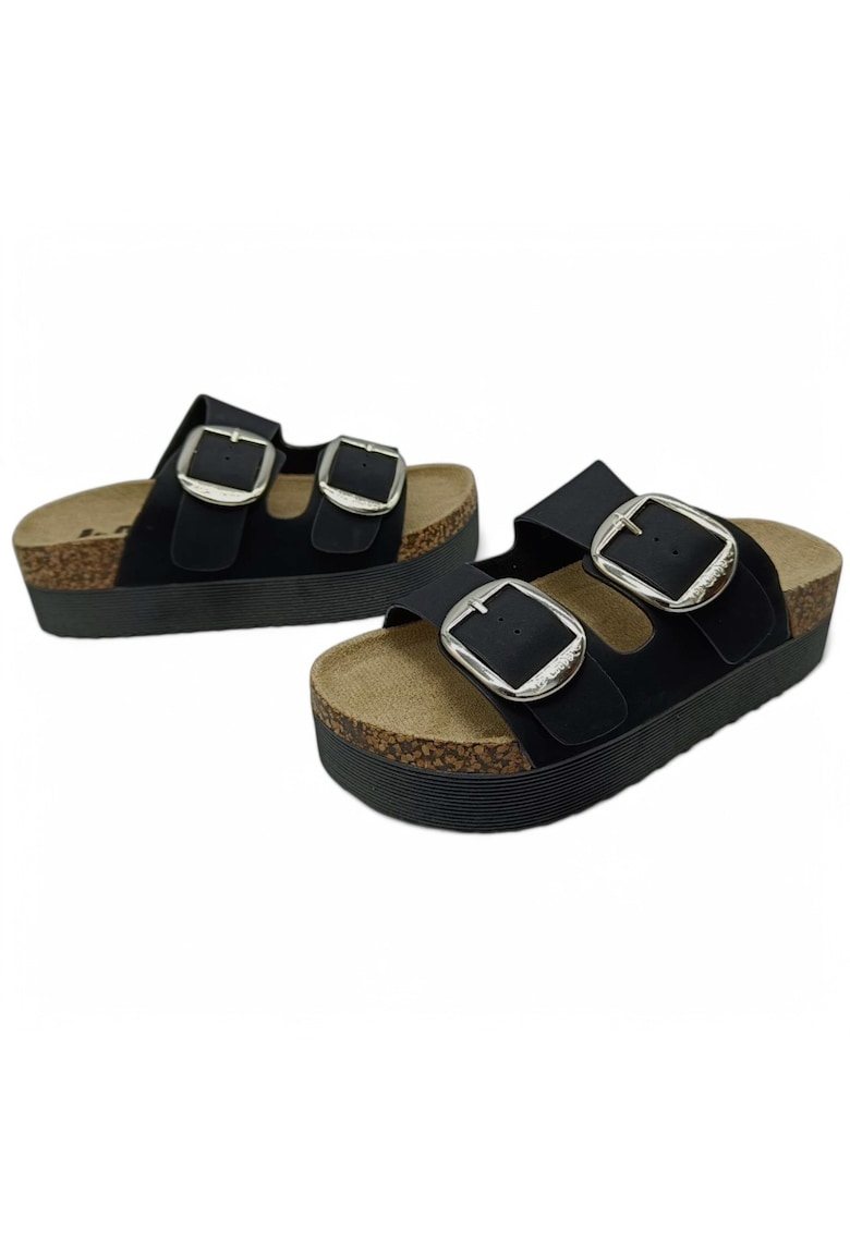 Papuci pentru femei - LeeCooper - piele naturala - negru - 37 - tehnologie Antistress