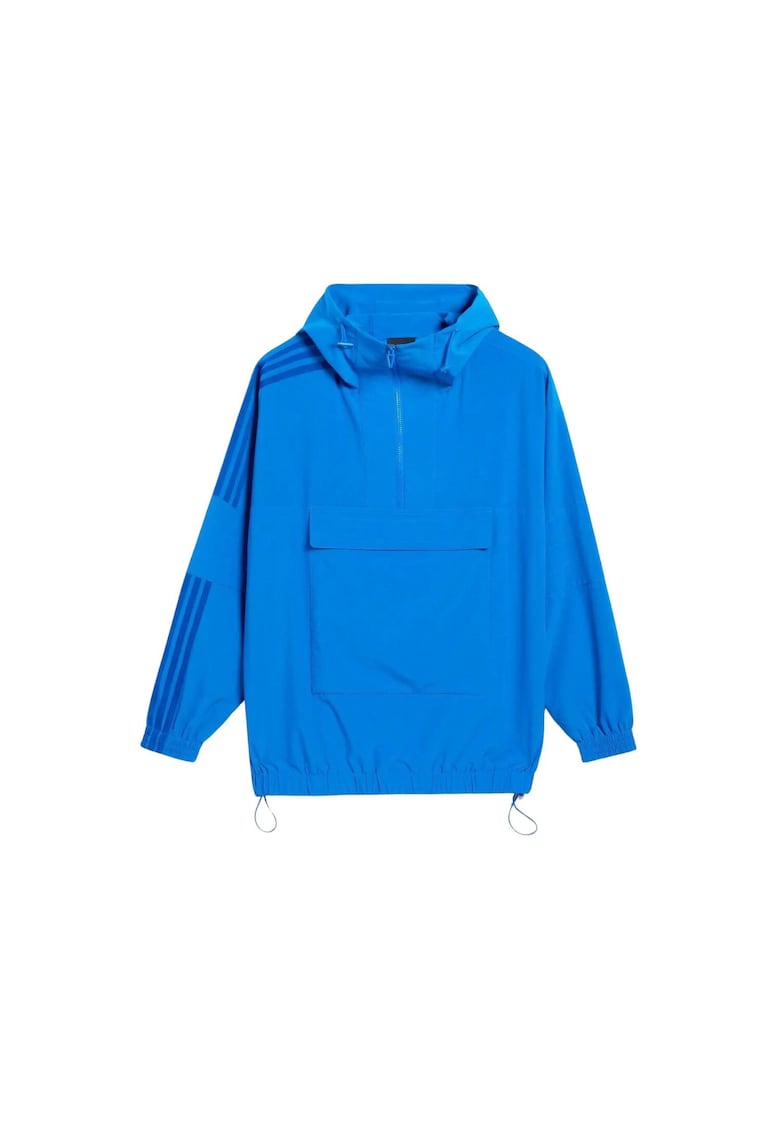 Jacheta unisex - oversize - albastra - marimea XS - poliester/elastan - cu gluga
