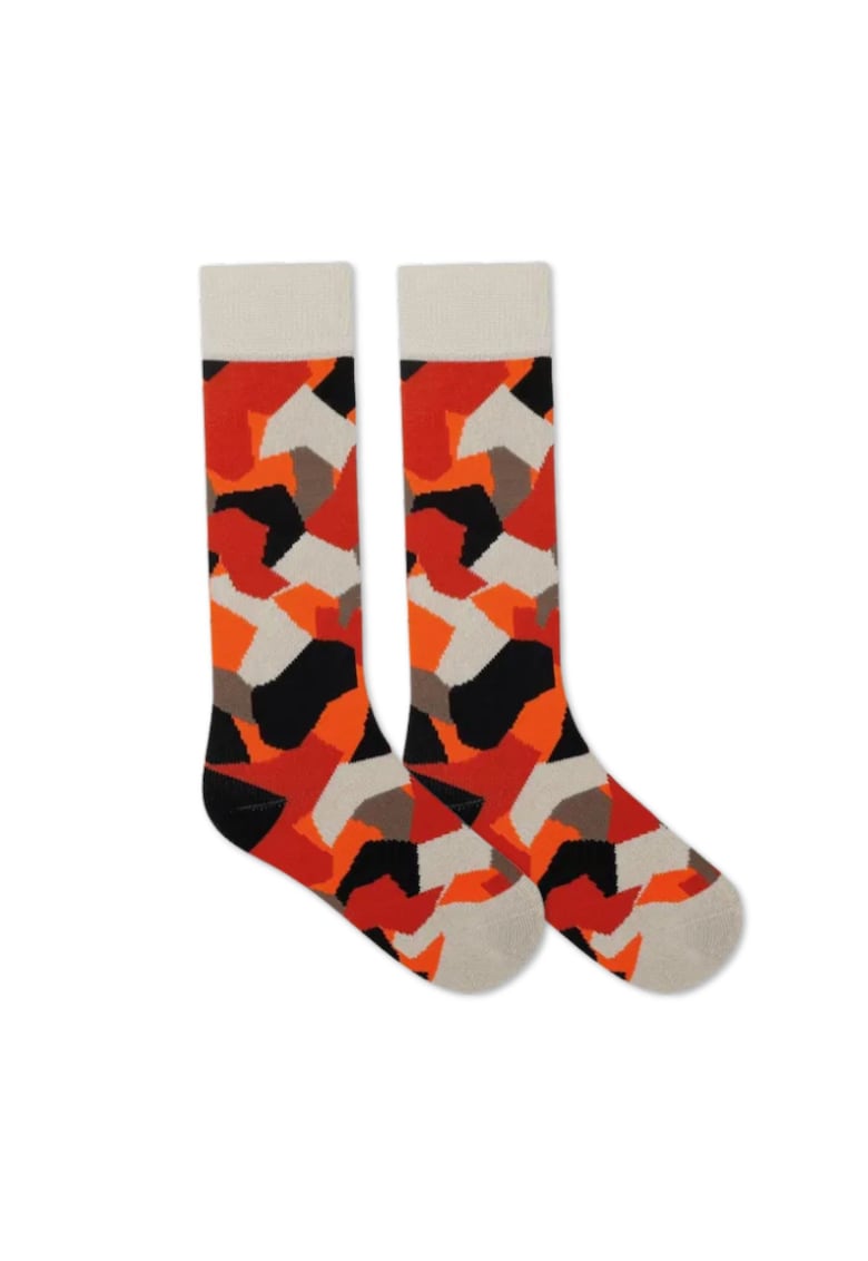 Sosete sport copii -  schi - respirabile - portocalii - bumbac/elastan - set