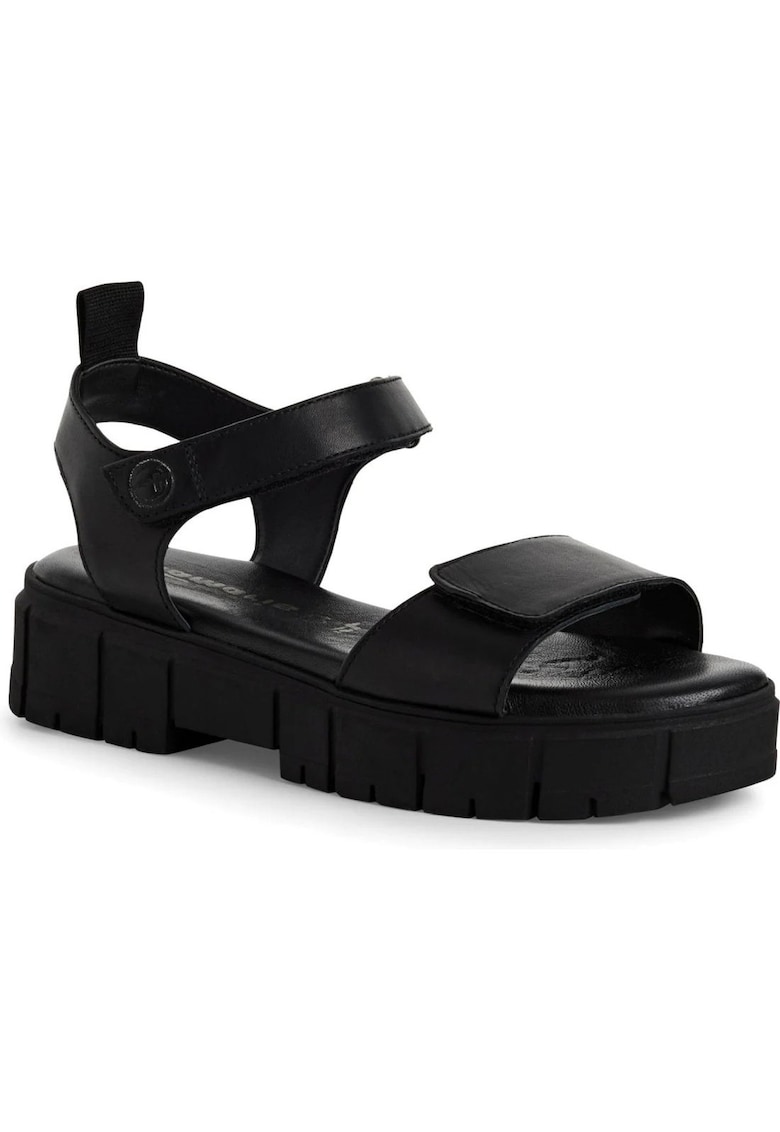 Sandale cu platforma dama piele naturala - negru