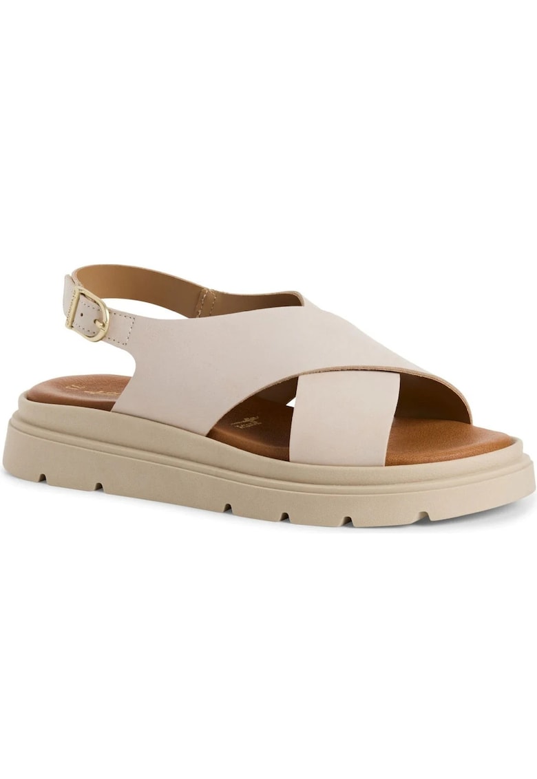 Sandale cu platforma dama - piele naturala - 65465 - Bej