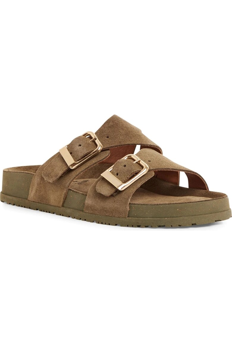 Papuci dama - casual - piele naturala - verde