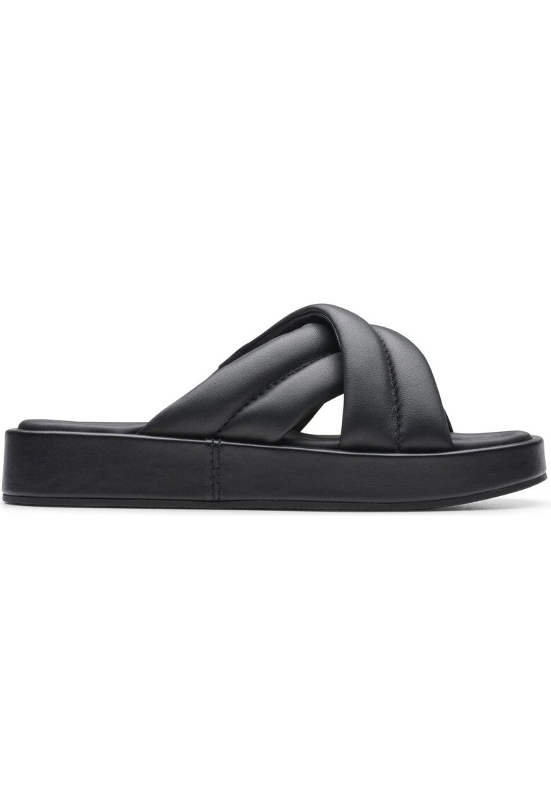 Papuci - casual - piele naturala - negru
