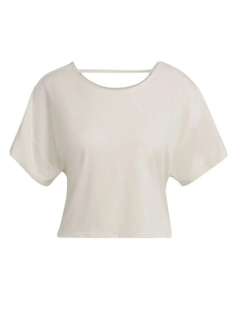 Tricou sport dama Poliester/Elastan - cu cusaturi plate - alb