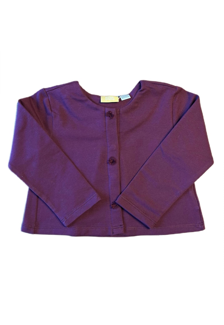 Cardigan copii burgundia - bumbac-elastan - croiala clasica - maneci lungi -