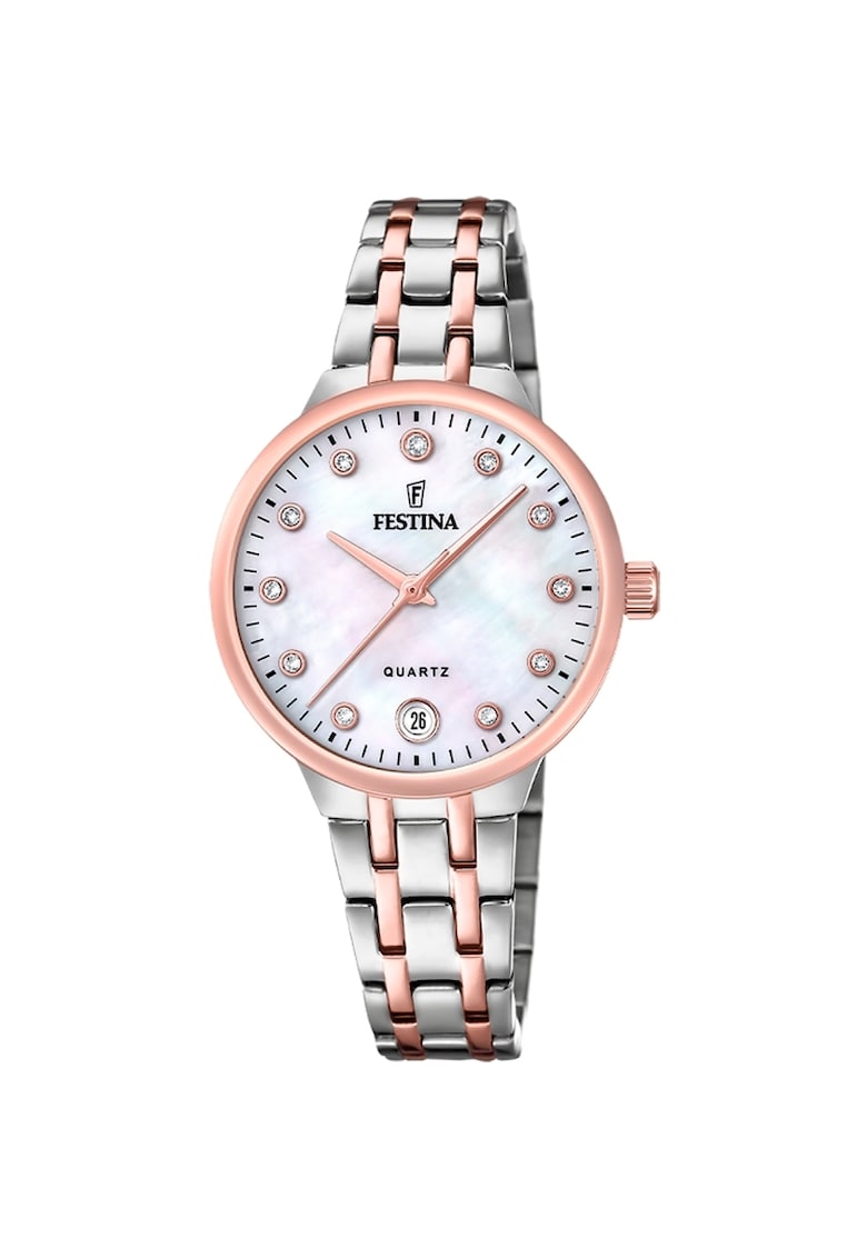Ceas dama F20721/1 Quartz Argintiu - Rose gold - Argintiu/Auriu rose
