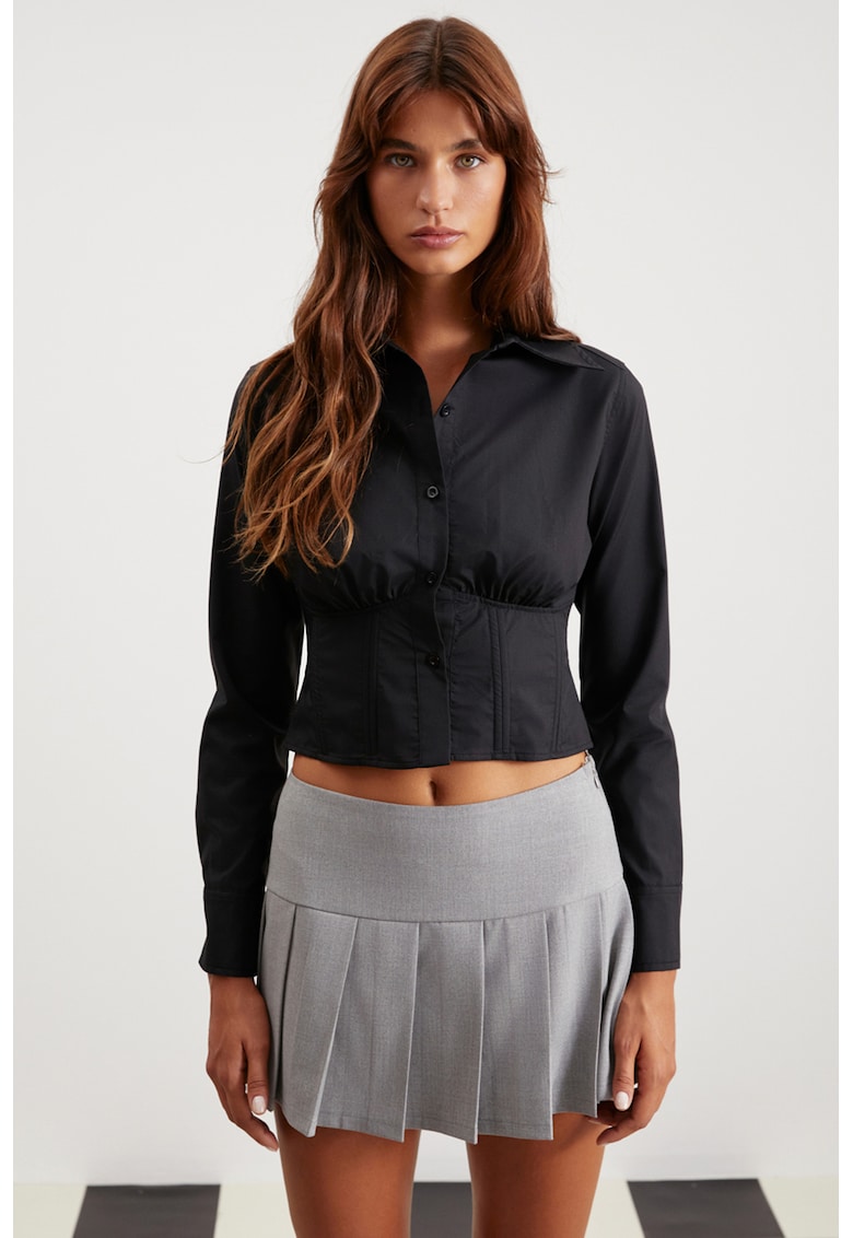 Camasa crop din bumbac organic