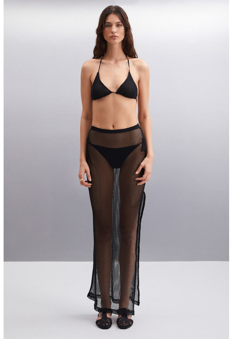 Fusta lunga cu talie inalta