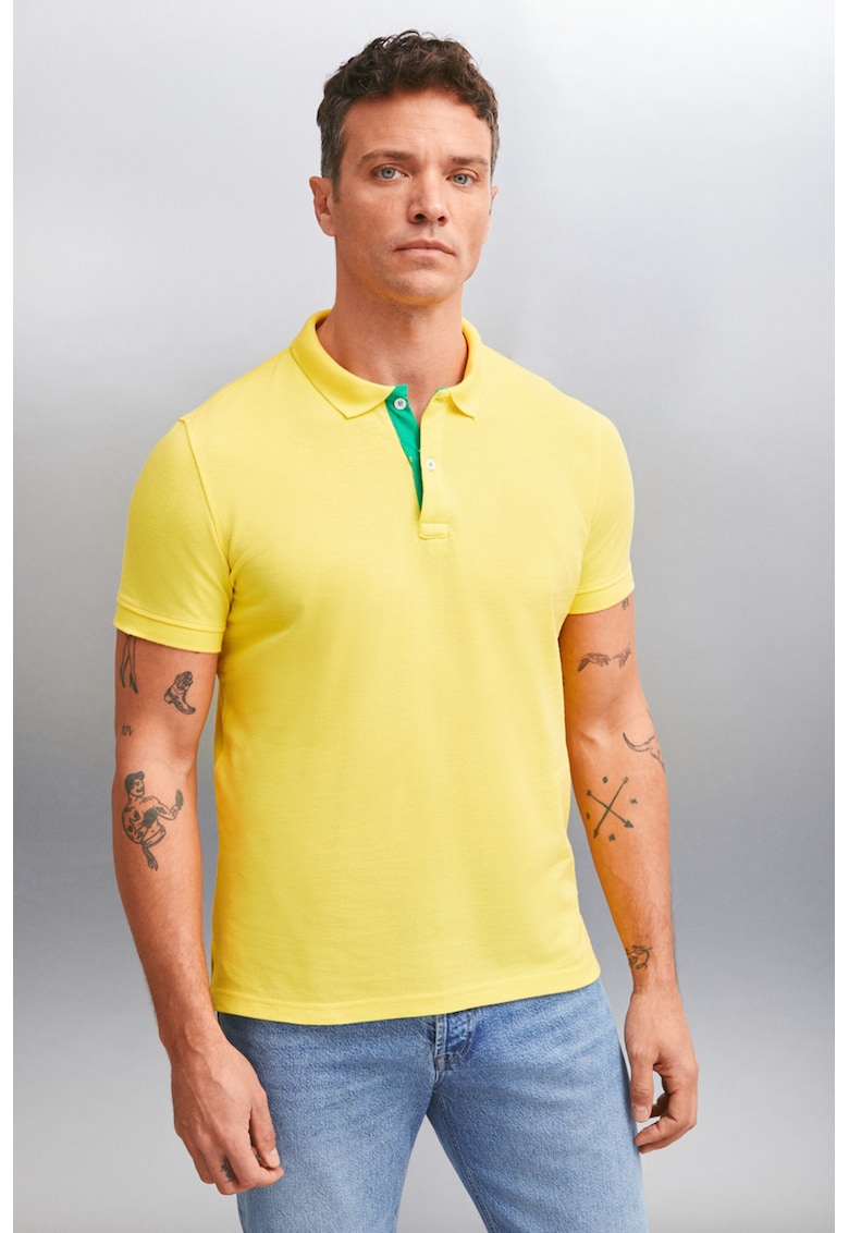 Tricou polo regular fit din bumbac