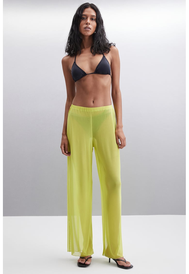 Pantaloni semitransparenti cu croiala ampla Arista