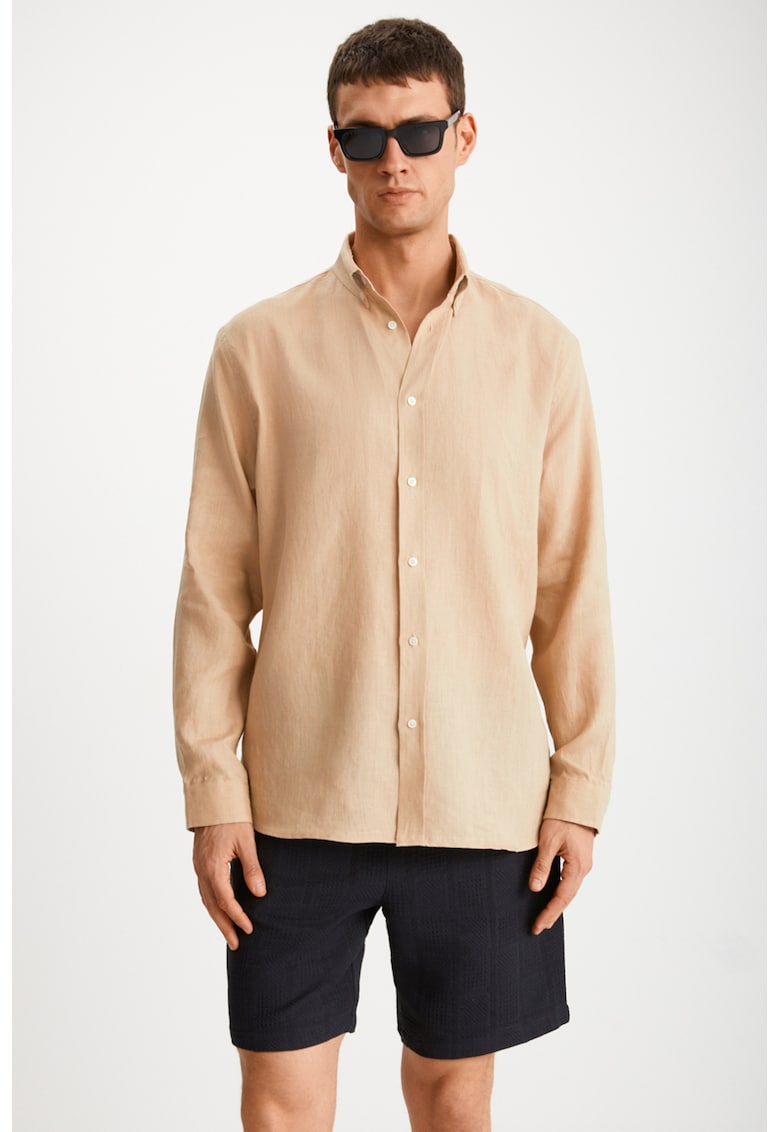 Camasa regular fit din amestec de in Hendra