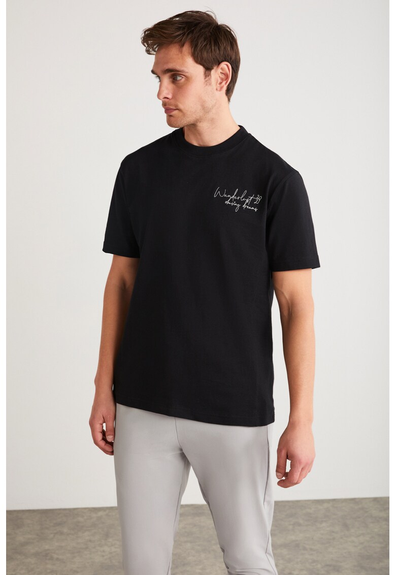 Tricou cu imprimeu foto Malik - Negru