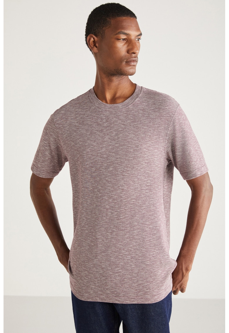 Tricou cu decolteu rotund - Violet prafuit