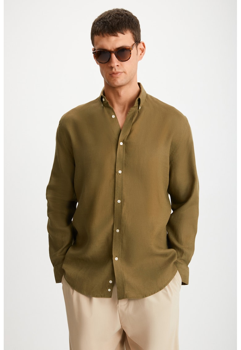 Camasa regular fit din amestec de in Hendra