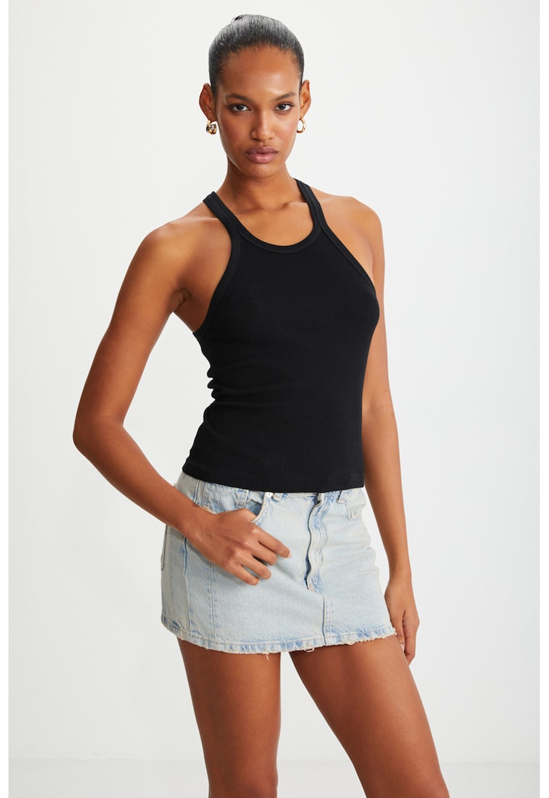 Top cambrat din bumbac