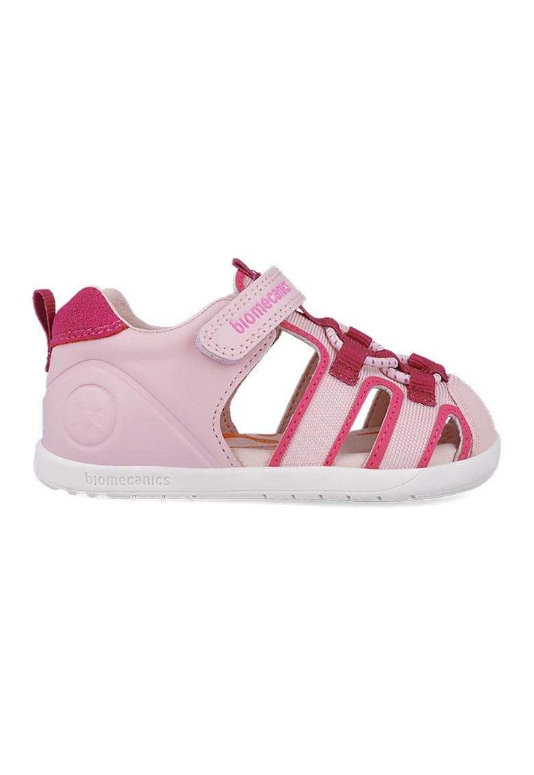 Sandale cu inchidere velcro si garnituri din material textil