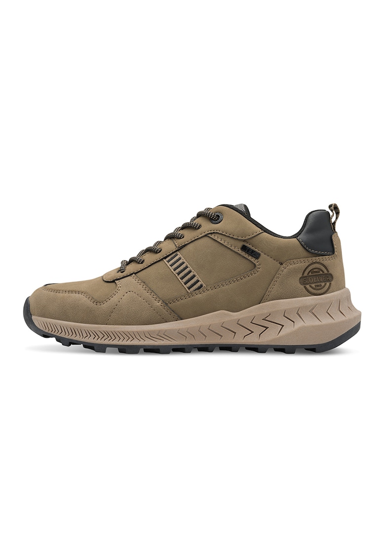 Pantofi sport de piele ecologica cu logo - Maro taupe