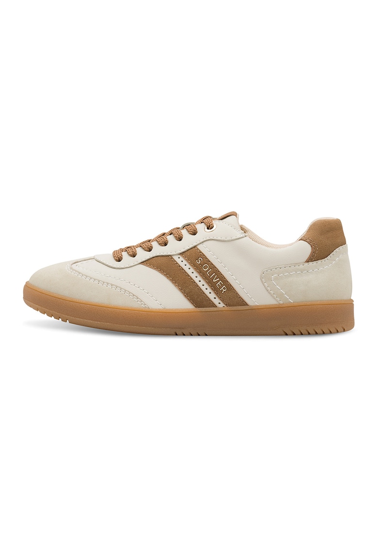 Pantofi sport cu garnituri contrastante - Caramel/Crem