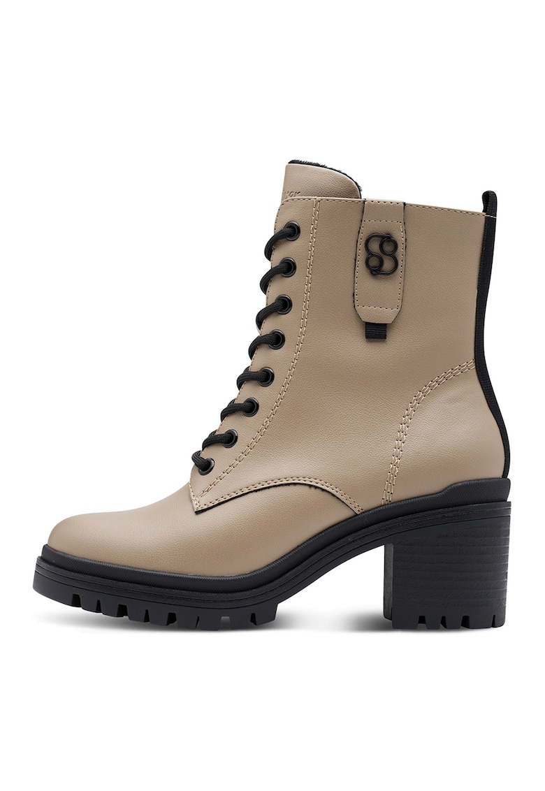 Ghete de piele ecologica cu toc masiv