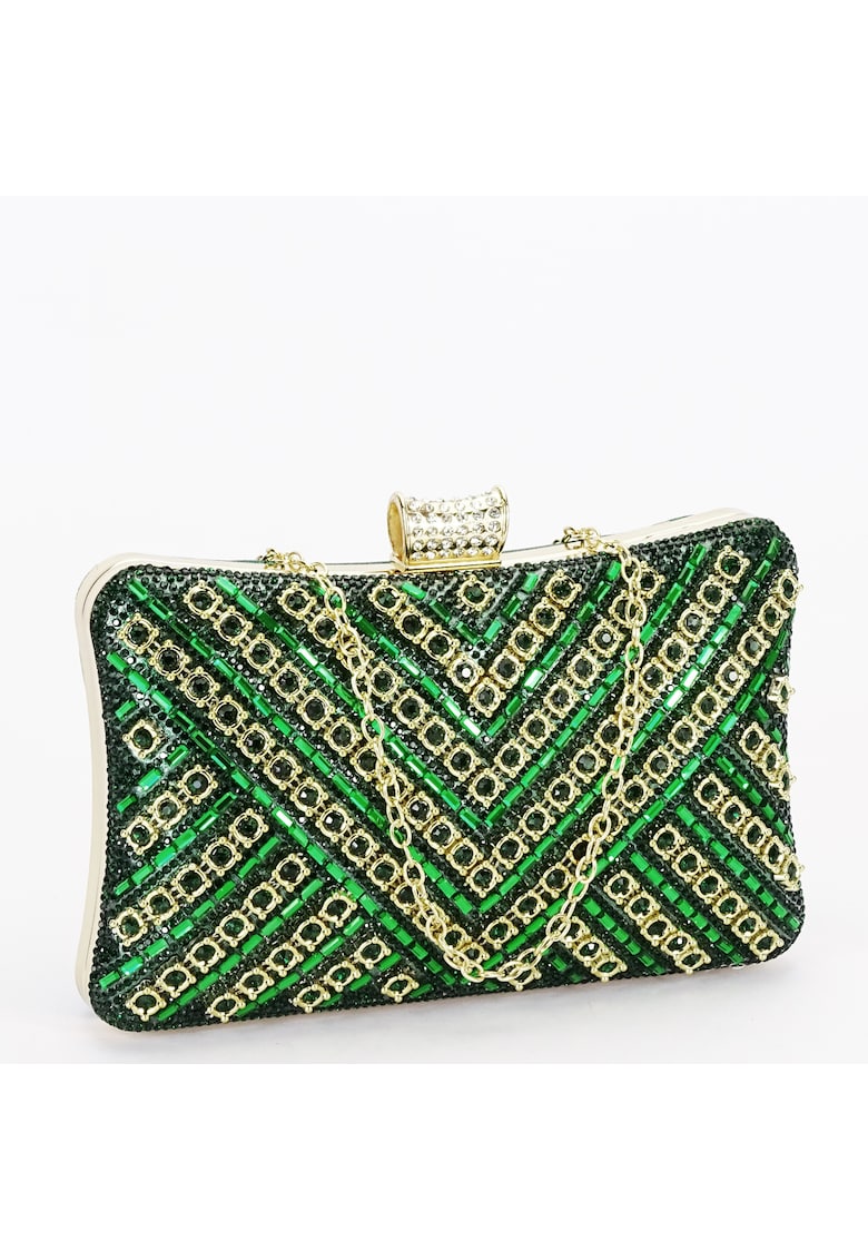 Geanta clutch verde cu model 3d BYH-87900 06 16828 - Verde
