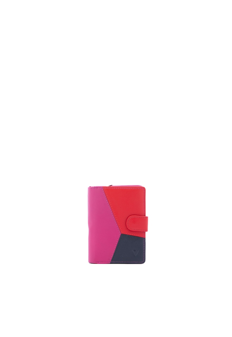 Portofel cu aplicatie patchwork - Fucsia