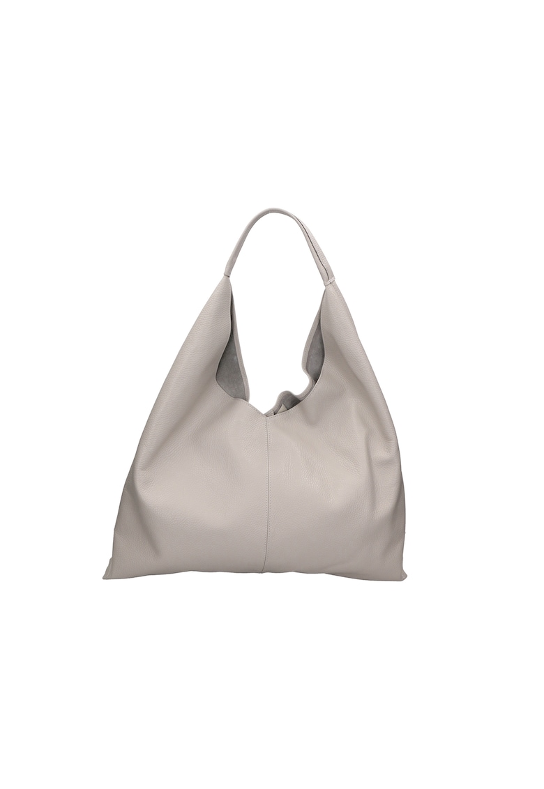 Geanta hobo de piele - Gri deschis