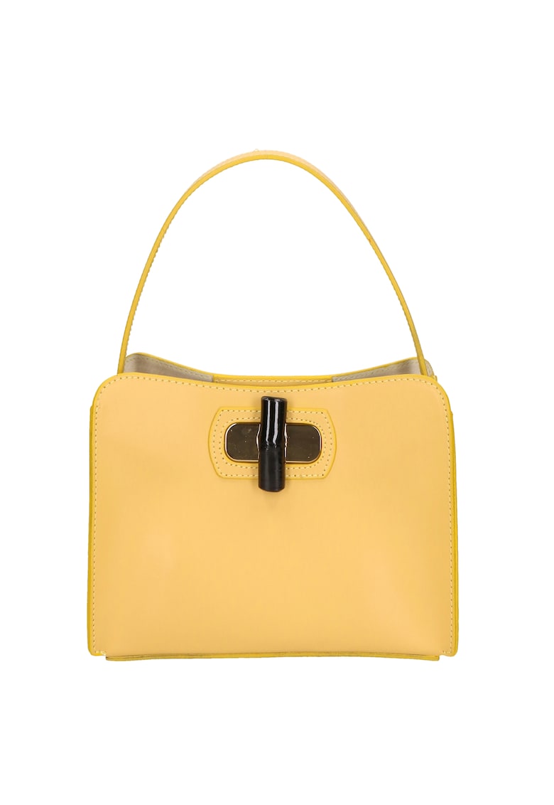 Geanta crossbody de piele - Galben deschis