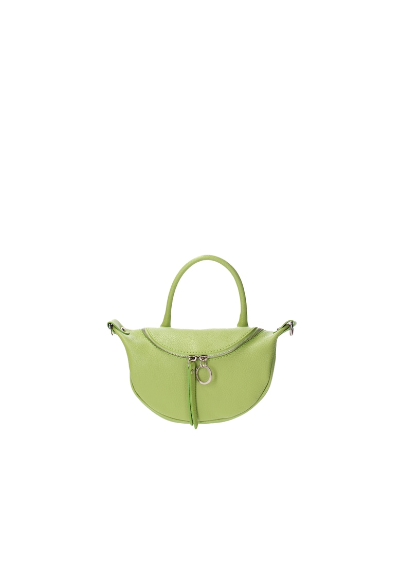 Viola Castellani Geanta crossbody de piele cu bareta detasabila - Verde